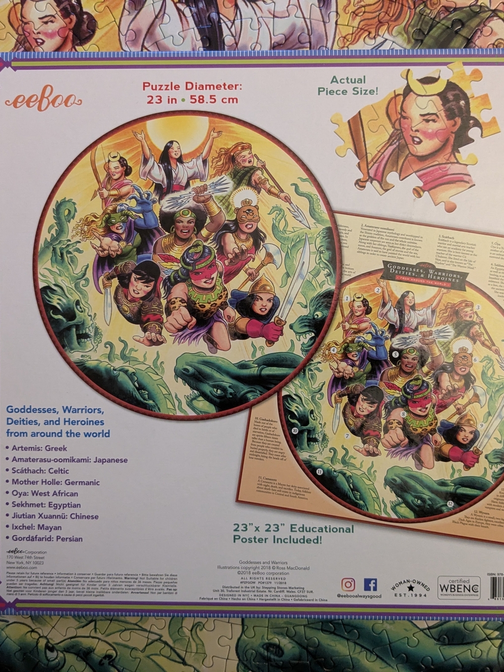 Eeboo 500 Piece Round Goddess & Warrior Puzzle - Hard To Find - Picture 10 of 13
